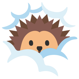 face in clouds and hedgehog