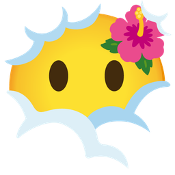 face in clouds and hibiscus
