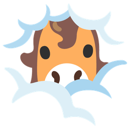 face in clouds and horse