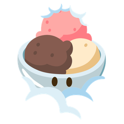 face in clouds and ice cream