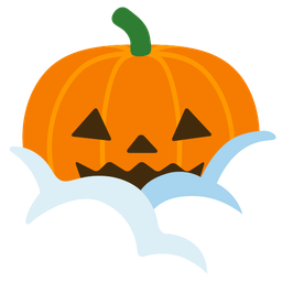 face in clouds and jack-o-lantern