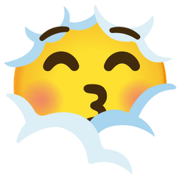 Face in clouds and Kissing face with closed eyes