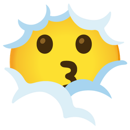 Face in clouds and Kissing face