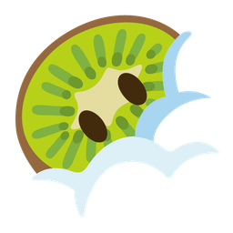 face in clouds and kiwi fruit