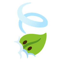 face in clouds and leaf fluttering in wind