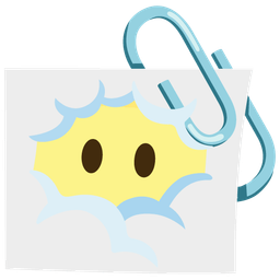 face in clouds and linked paperclips