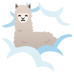 face in clouds and llama