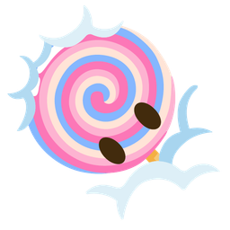 face in clouds and lollipop