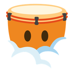 face in clouds and long drum