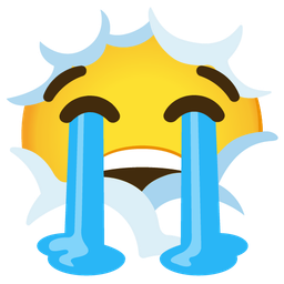face in clouds and loudly crying face