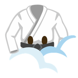 face in clouds and martial arts uniform