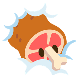 face in clouds and meat on bone