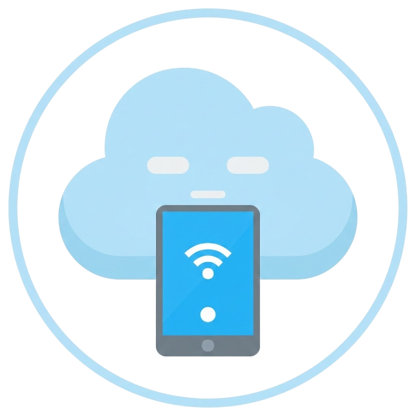 Face in clouds and Mobile phone