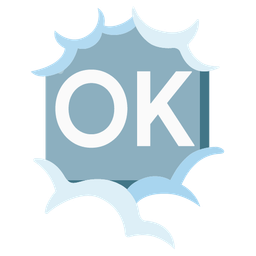 face in clouds and OK button