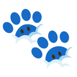 face in clouds and paw prints