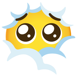 face in clouds and pleading face