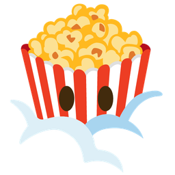 face in clouds and popcorn