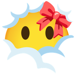 face in clouds and ribbon