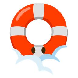 face in clouds and ring buoy