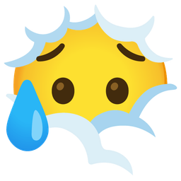 face in clouds and sad but relieved face