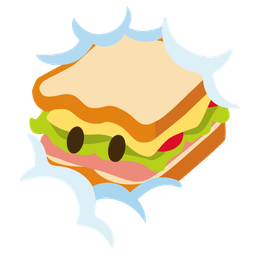 face in clouds and sandwich