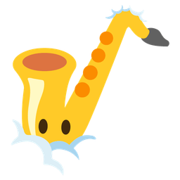 face in clouds and saxophone