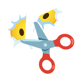 face in clouds and scissors