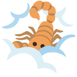 face in clouds and scorpion