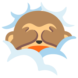 face in clouds and see-no-evil monkey