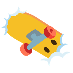 face in clouds and skateboard