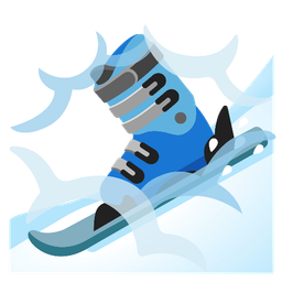 face in clouds and skis