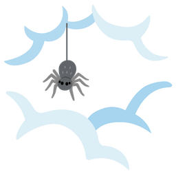 face in clouds and spider