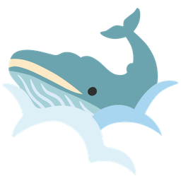 face in clouds and spouting whale