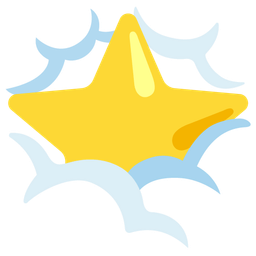 face in clouds and star