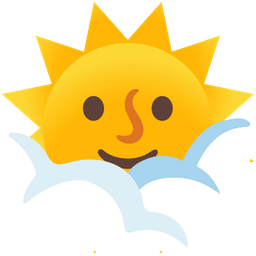 face in clouds and sun with face