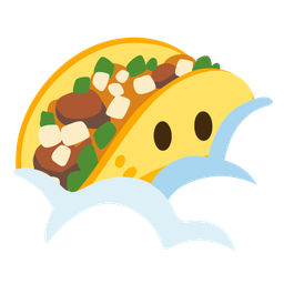 face in clouds and taco