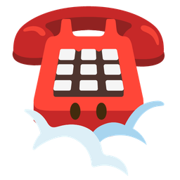 face in clouds and telephone