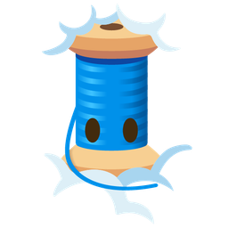 face in clouds and thread