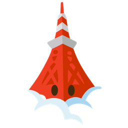 face in clouds and Tokyo tower