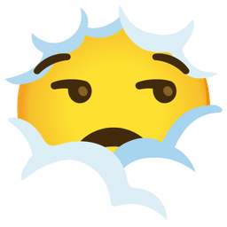 face in clouds and unamused face