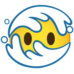 face in clouds and water wave