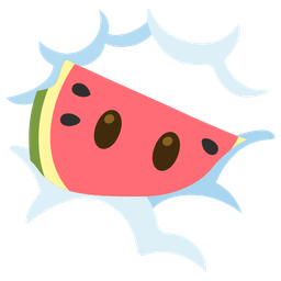 face in clouds and watermelon