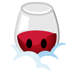 face in clouds and wine glass