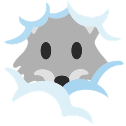 face in clouds and wolf