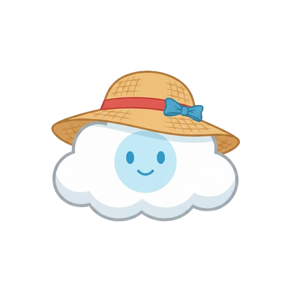 Face in clouds and Woman’s hat