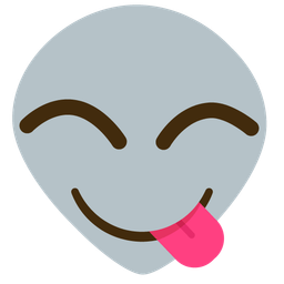 face savoring food and alien