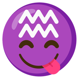 face savoring food and Aquarius