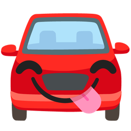 face savoring food and automobile