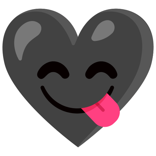 Face savoring food and Black heart