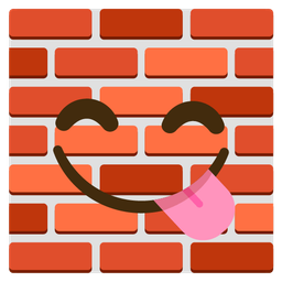 face savoring food and brick